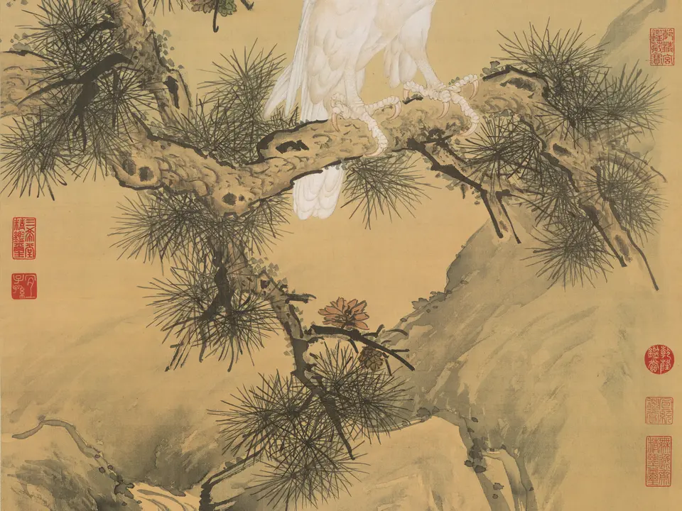 白鹰图，作者郎世宁，约18世纪