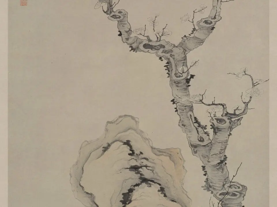 梅石图轴,作者陈洪绶