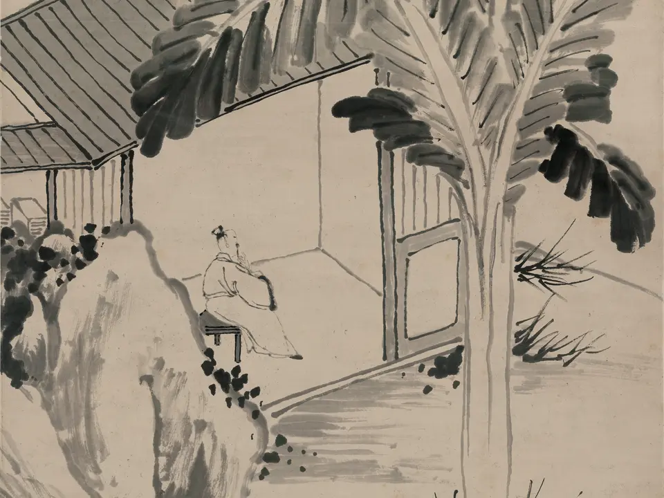 人物山水立轴