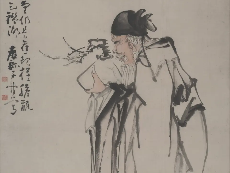 捧梅图，作者黄慎，未知