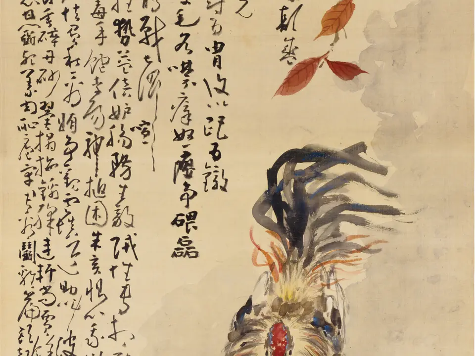 雄鸡图轴，作者黄慎，未知