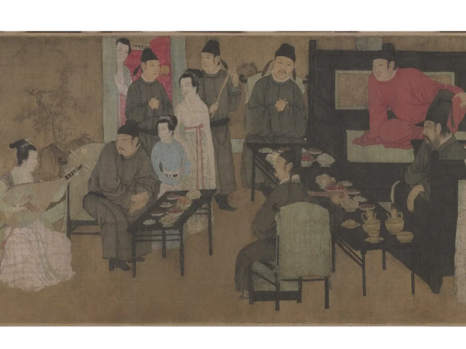 韩熙载夜宴图（宋摹本）听乐细节