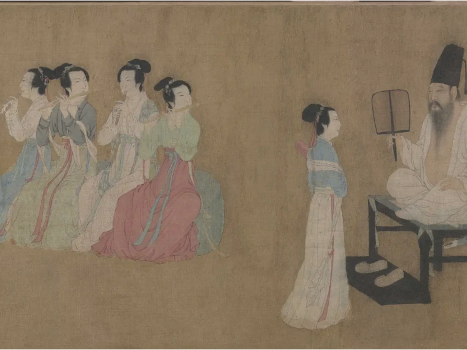 韩熙载夜宴图（宋摹本）清吹细节
