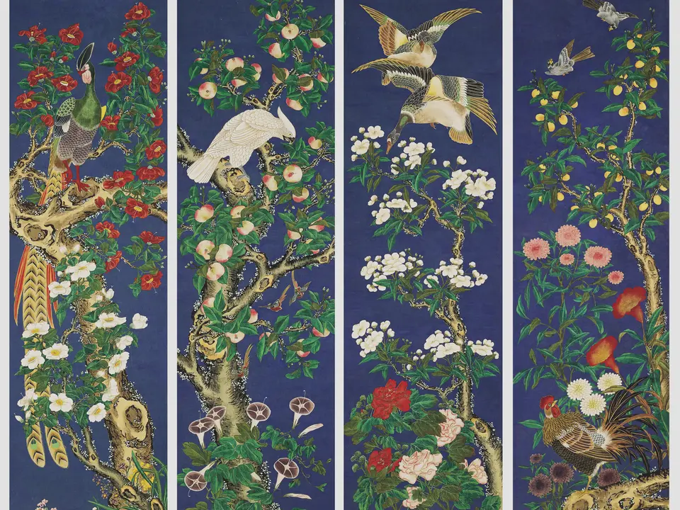 清代蒋廷锡《花鸟画》全幅