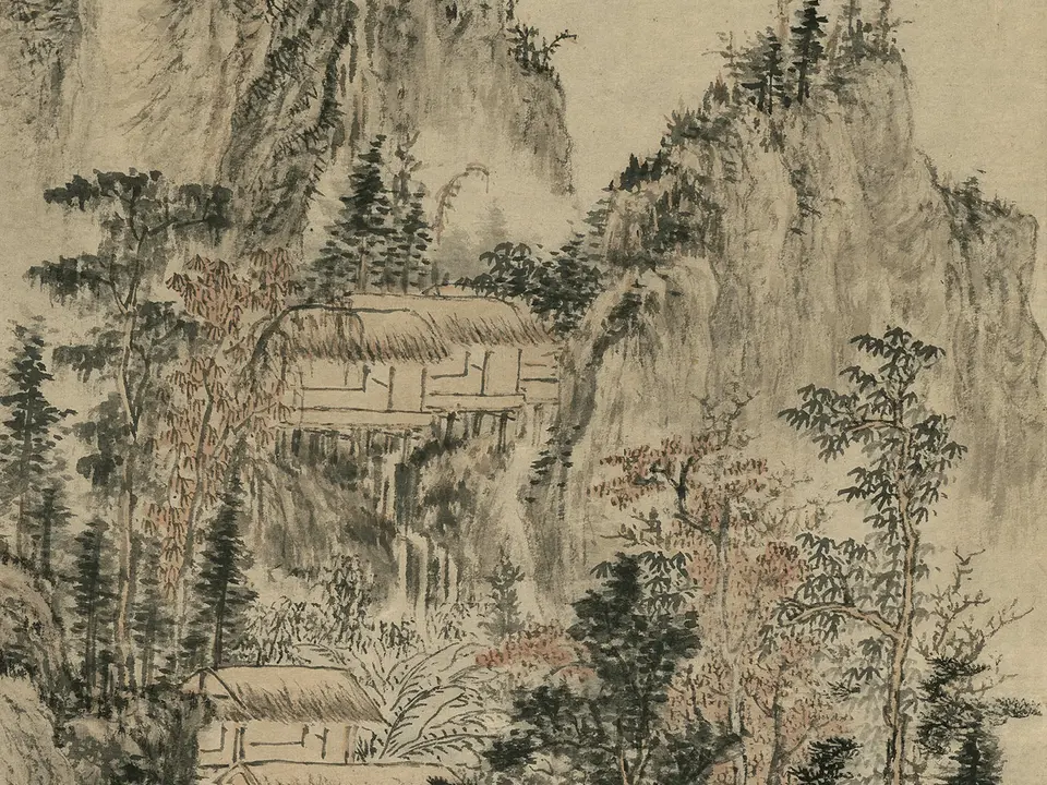 溪山秋雨图，作者髡残，约17世纪