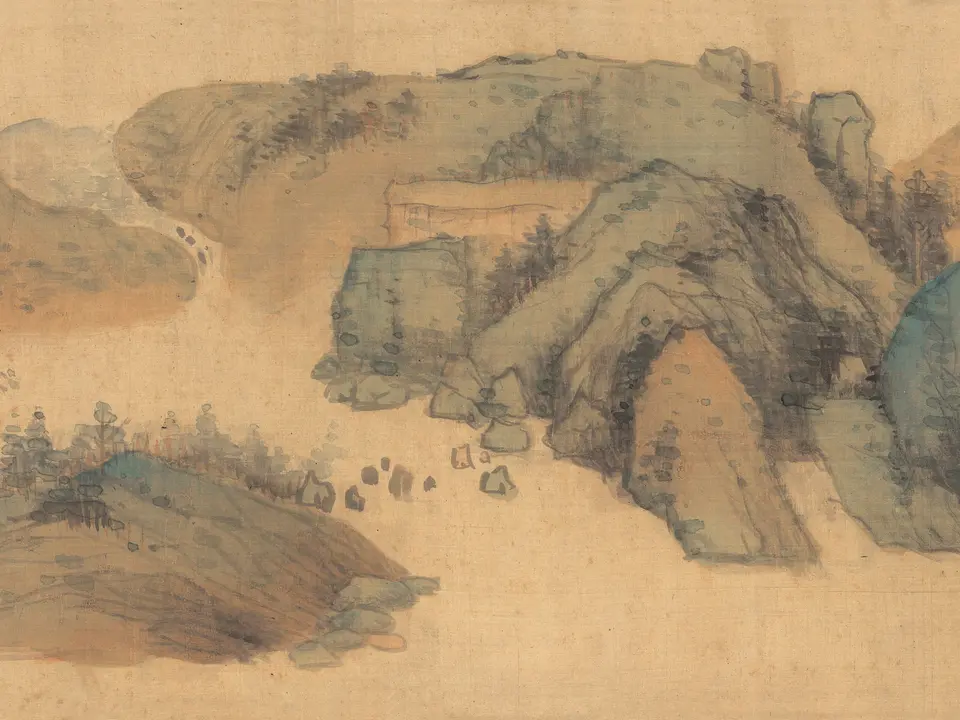 溪山秋色图,作者蓝瑛