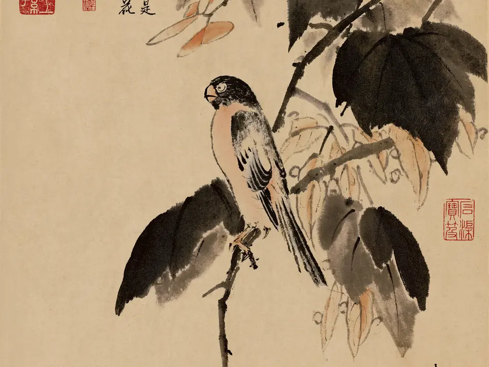 秋色梧桐图,作者蓝瑛