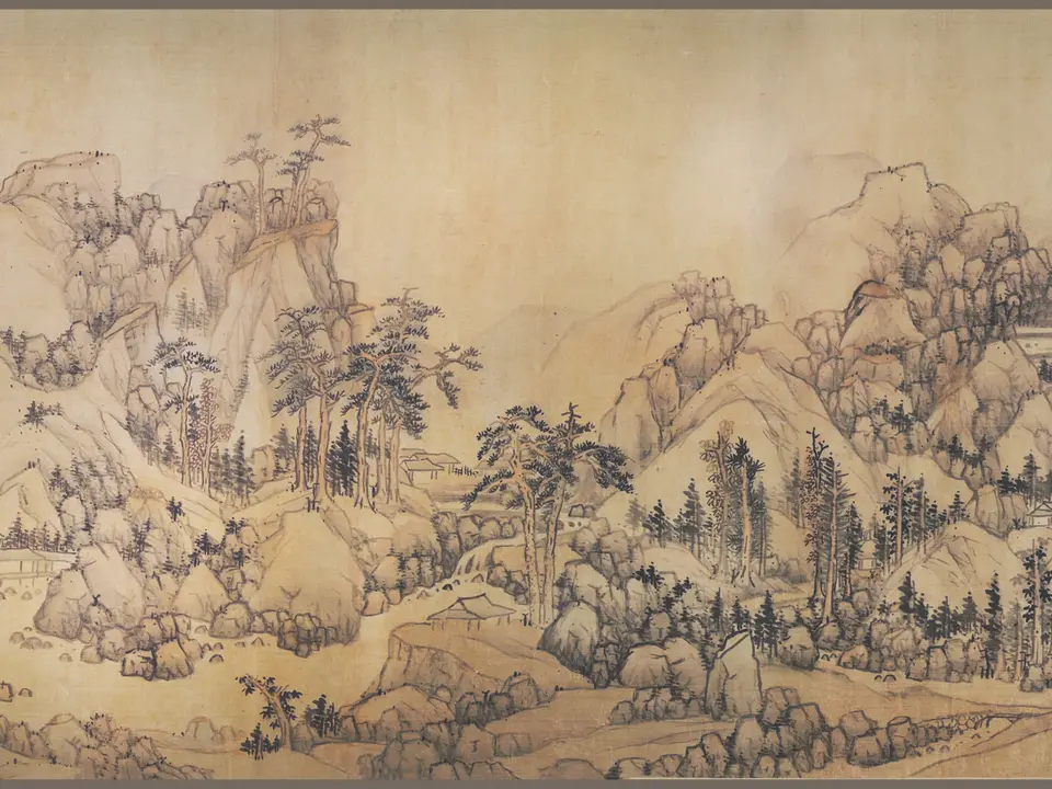 仿黄公望山水图,作者蓝瑛