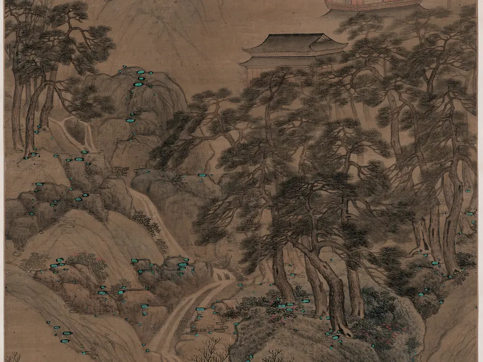 松萝晚翠图,作者蓝瑛,17世纪