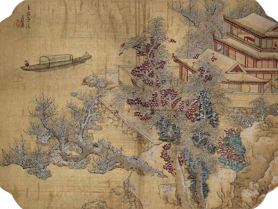 雪溪图,作者蓝瑛
