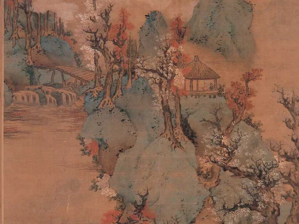 仿张僧繇山水图,作者蓝瑛
