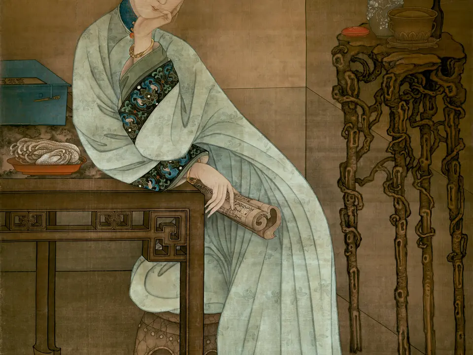 春阁倦读图,作者冷枚,约18世纪