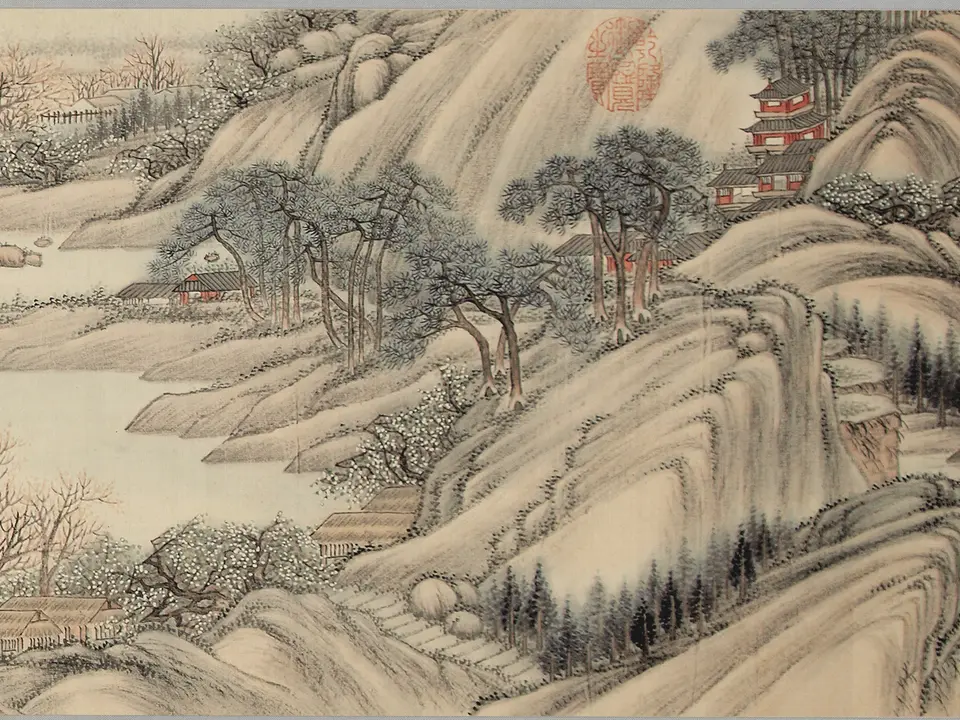 探雪图卷,作者励宗万