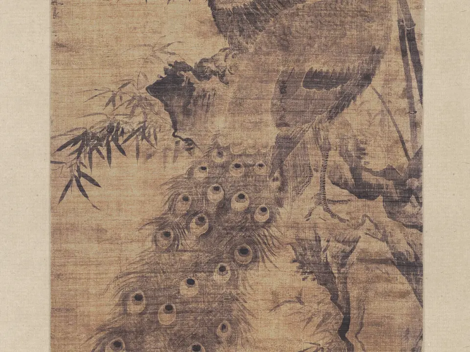 孔雀图轴,作者林良,15世纪