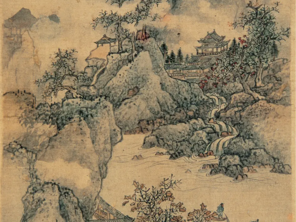 山水楼阁图,作者刘度