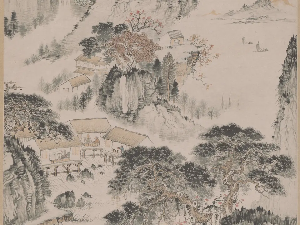 山水诗画图轴，作者钱松喦，未知