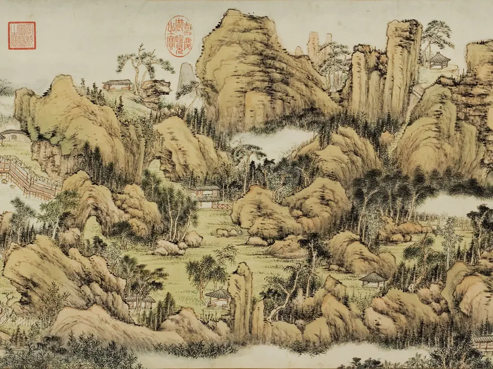 狮子林图卷，作者钱维城，未知