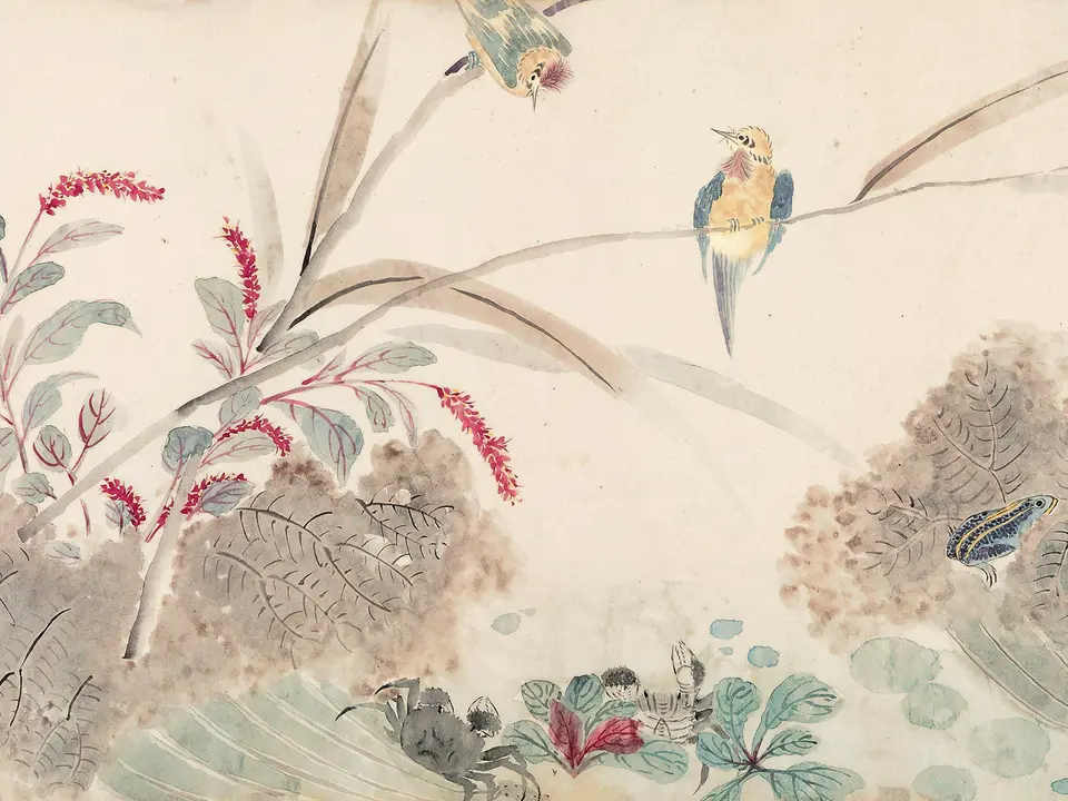 秋风墨藻图卷，作者钱与龄，未知