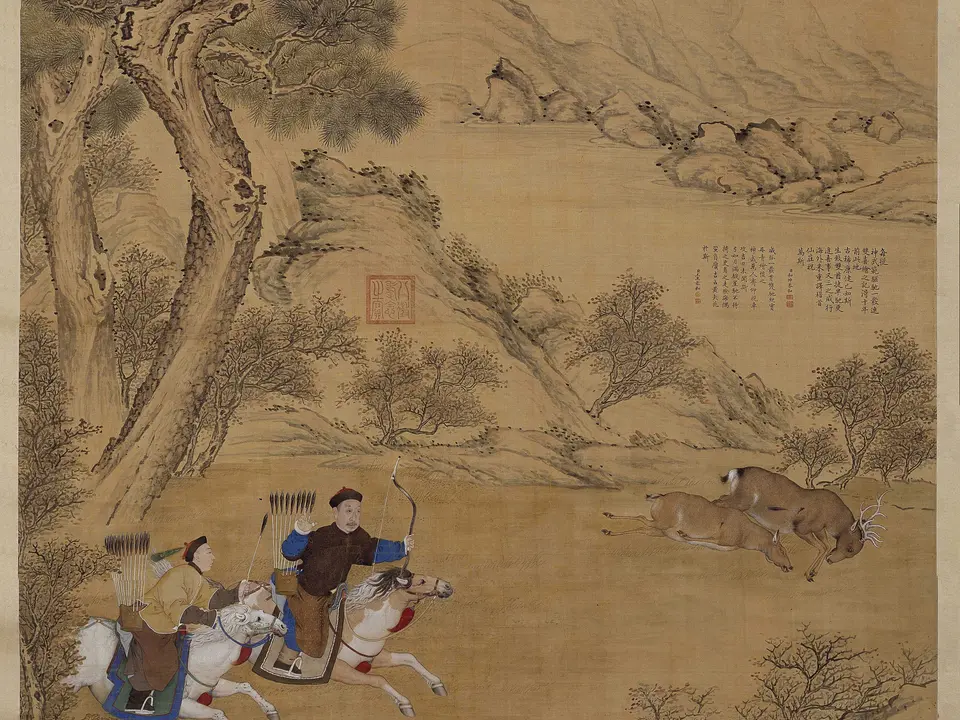 乾隆一箭双鹿图,18世纪
