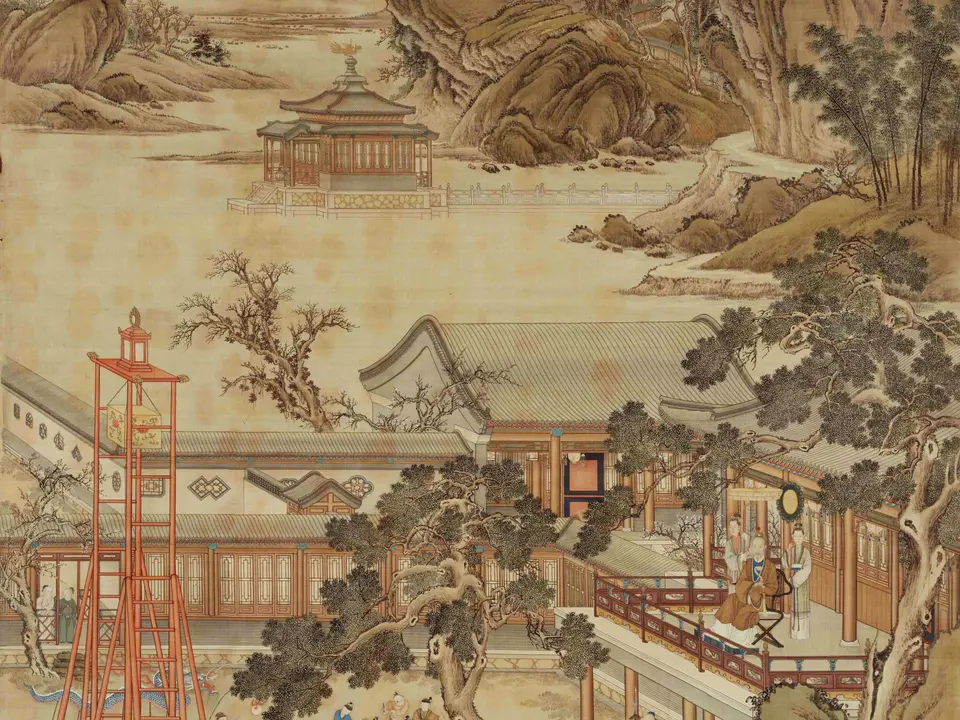 乾隆帝元宵行乐图轴，作者佚名，约18世纪