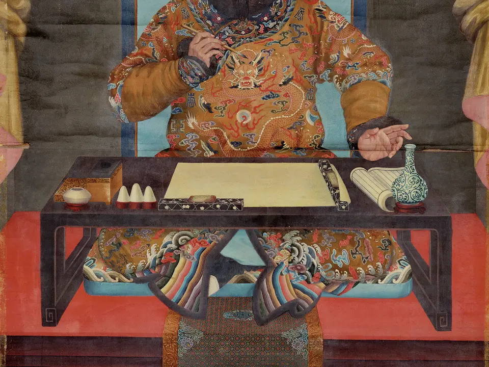 乾隆皇帝朝服像,作者郎世宁,约18世纪