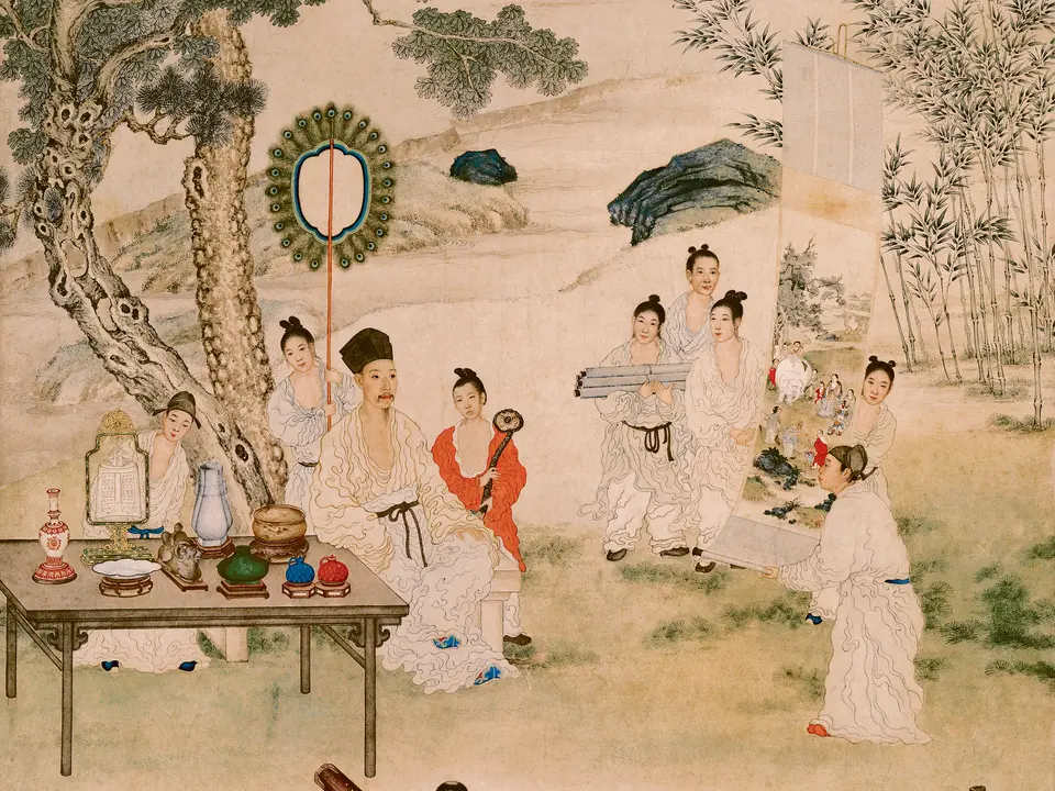 弘历观画图,作者郎世宁,约18世纪