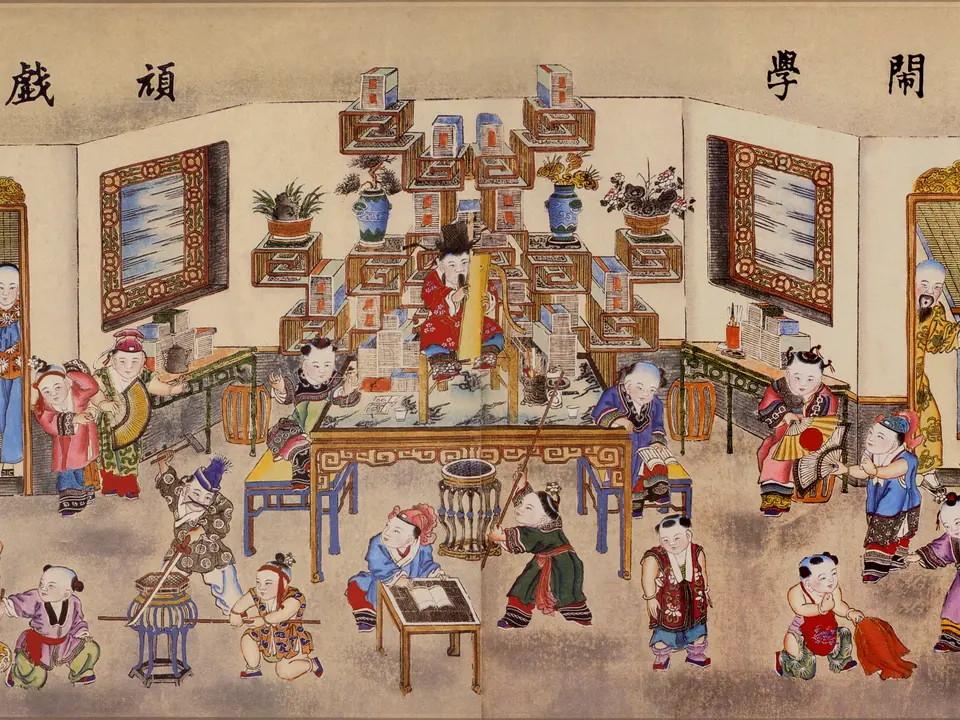 闹学顽戏图，作者佚名，未知