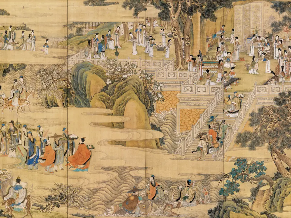 群仙祝寿图,作者任熊