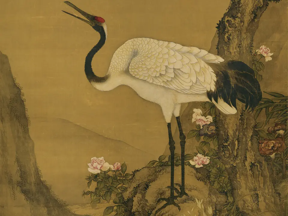 桂鹤图,作者沈铨