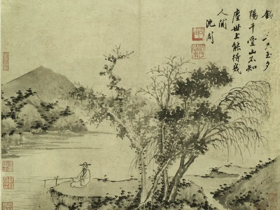 垂钓图,作者沈周