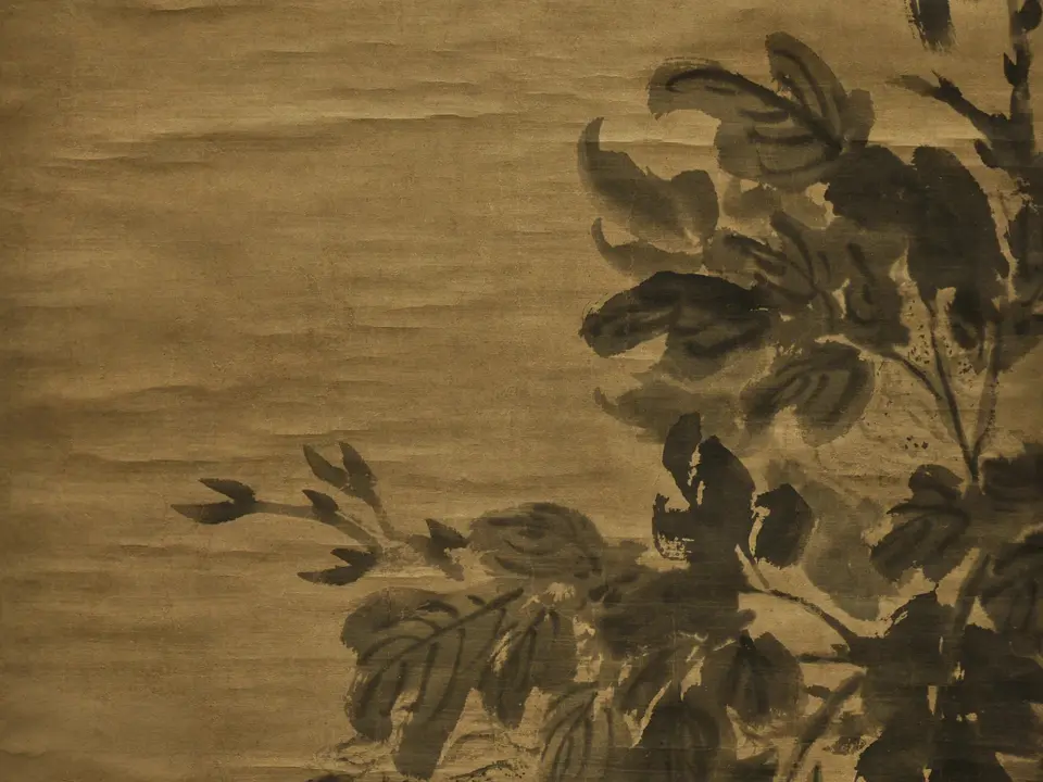 牡丹兰花图轴，未知