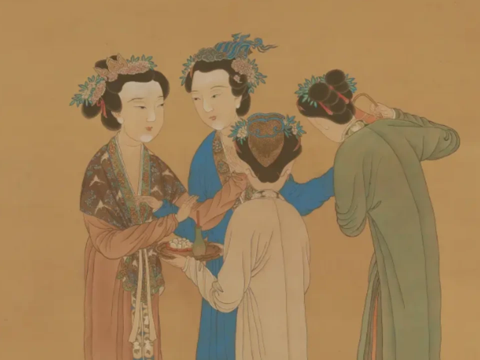 王蜀宫妓图王蜀宫妓图中四个宫妓细节