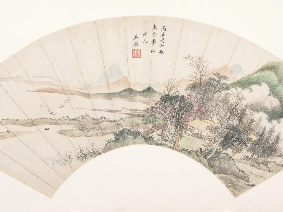 仿惠崇笔意扇面