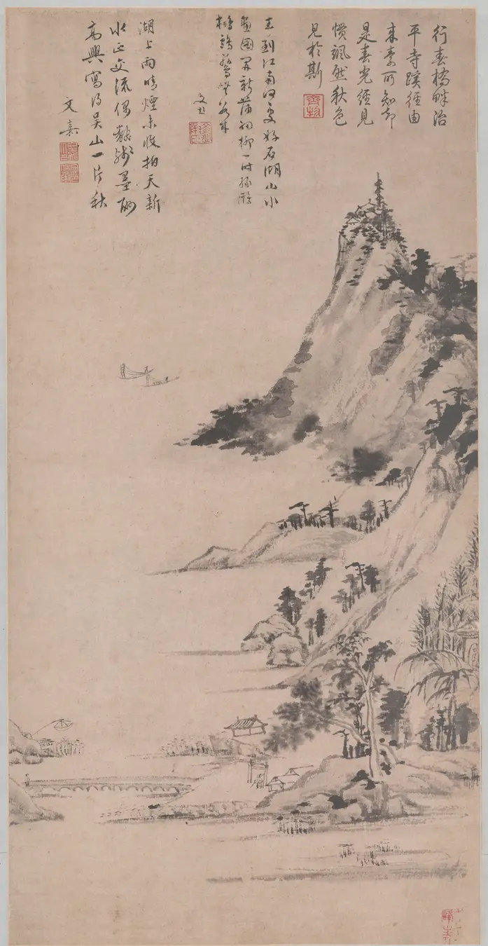 石湖秋色图轴