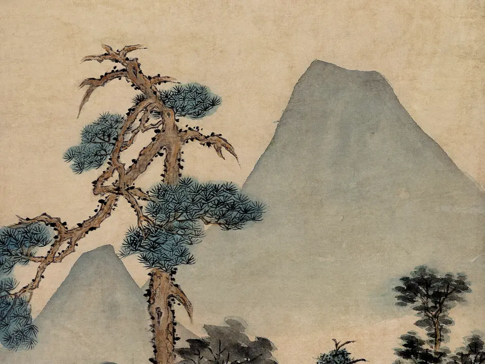 品茶图轴,作者文徵明,约16世纪