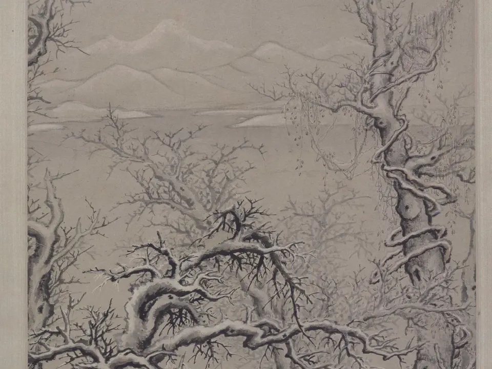 雪影渔人图,作者项圣谟