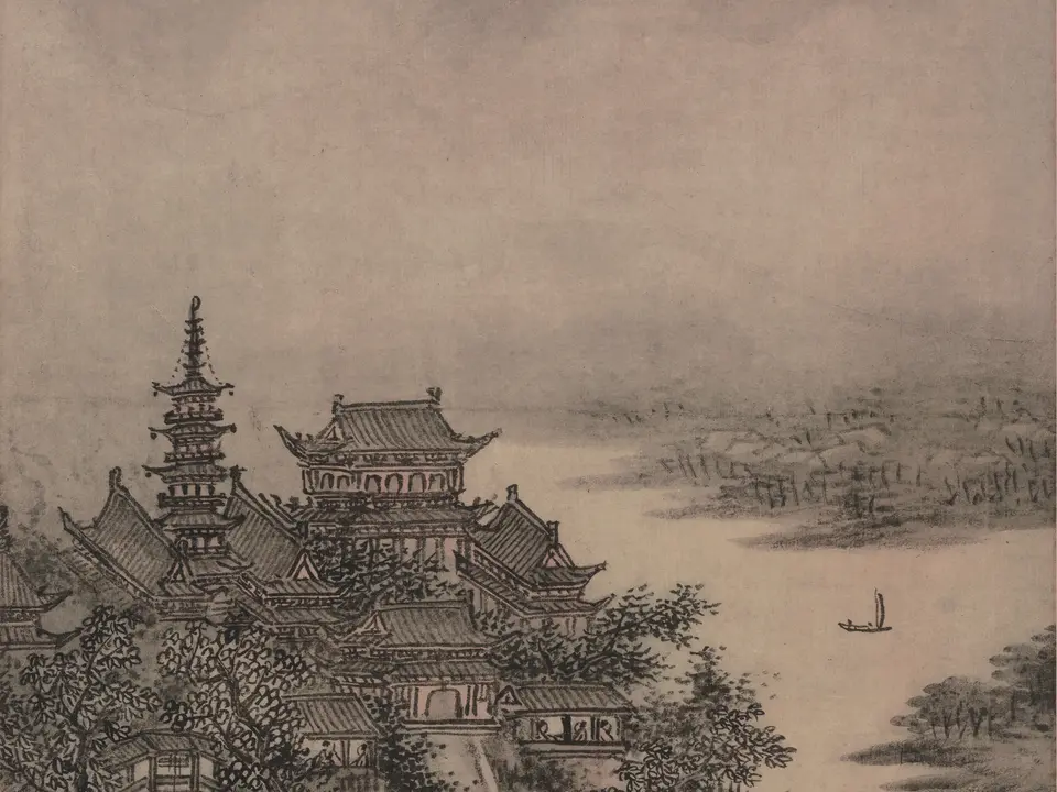 虎阜春晴图,作者谢时臣