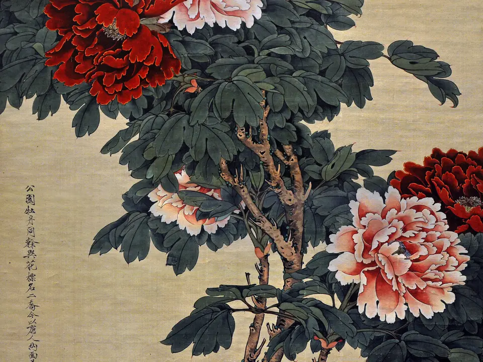 二乔牡丹图轴,未知