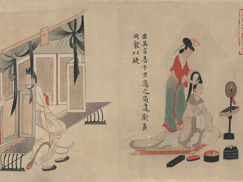 摹顾恺之女史箴图卷，清末