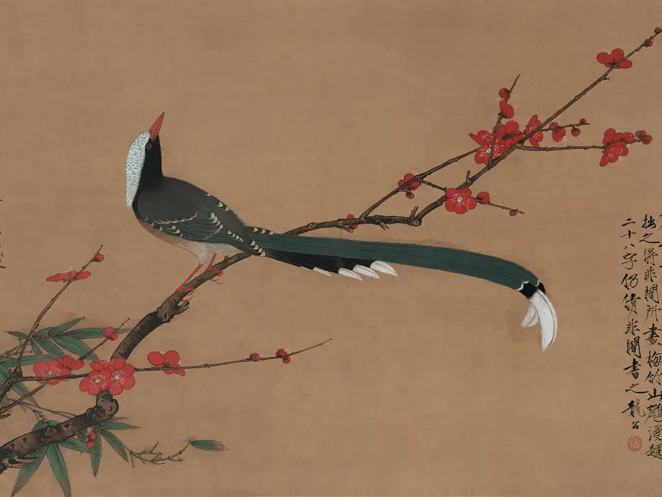 红梅鹧鸪图,作者于非闇,未知