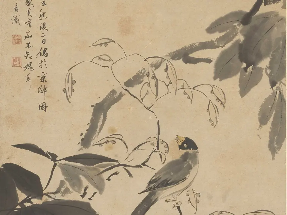 桐禽图轴