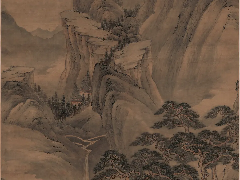 携琴游山图