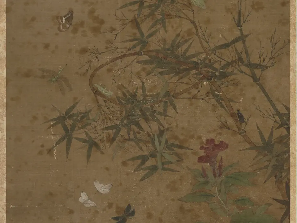 竹虫图轴，约11世纪