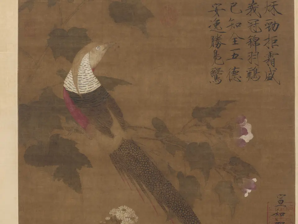 芙蓉锦鸡图，作者赵佶，约12世纪初